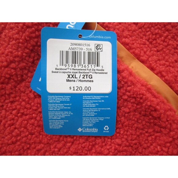 New Men Columbia Backbowl Full Zip Sherpa Hoodie Jacket Sz XXL (MJ42) - Picture 6 of 8